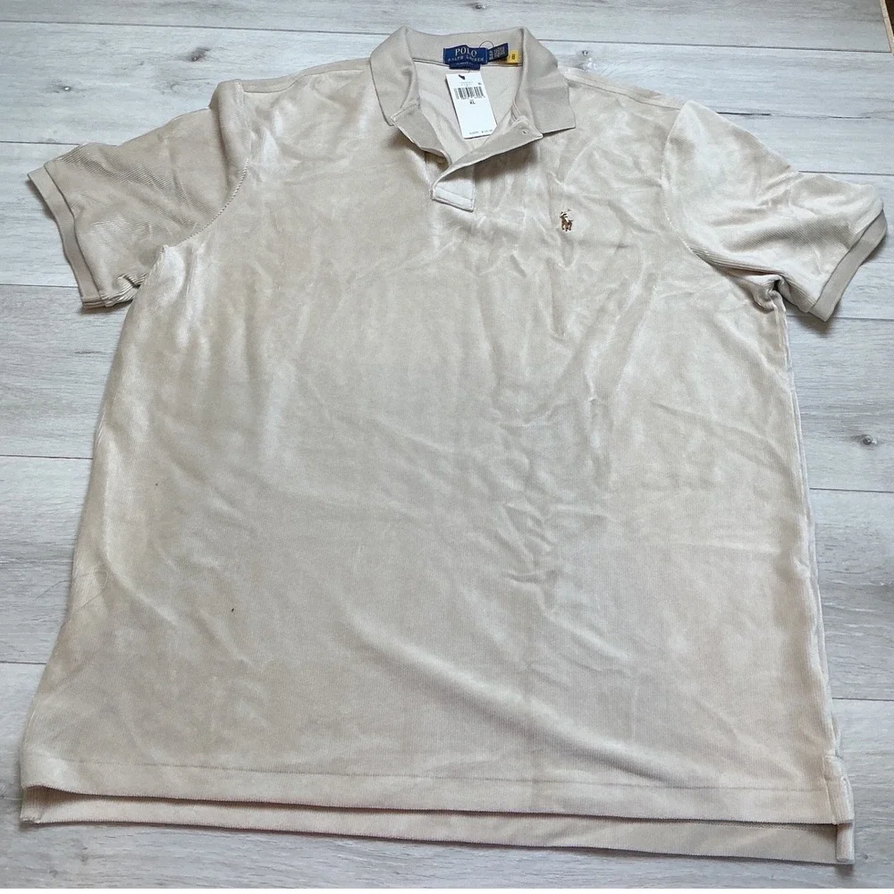 Polo Ralph Lauren Velour Corduroy Polo Shirt‎ Grey XL New With Tags